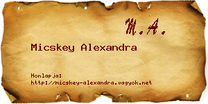 Micskey Alexandra névjegykártya